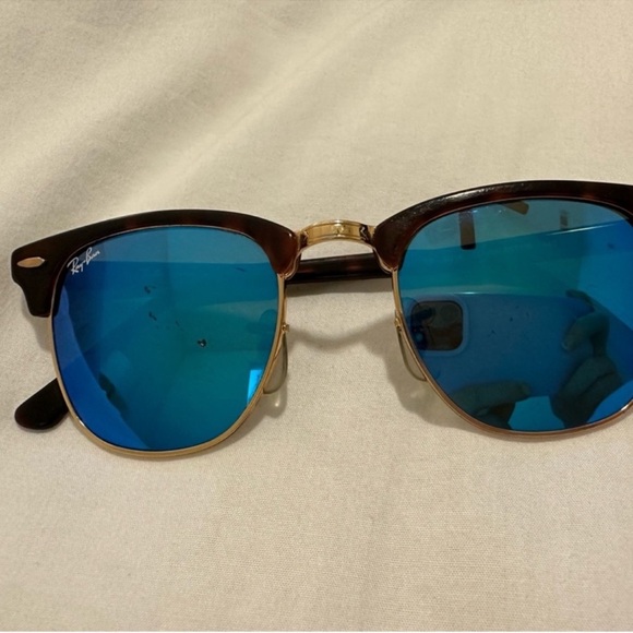 Ray-Ban Clubmaster Flash Sunglasses in Multi with Blue mirrored tinted lenses - Picture 11 of 15